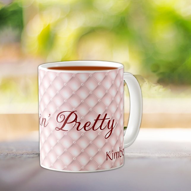 Taza De Café Nombre, Sippin' Bonito Rosa Tirado 11oz Café Mug (Subido por el creador)