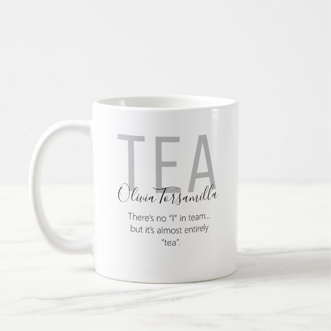 Taza De Café Nombre Té Gray Pun Negro (Izquierda)