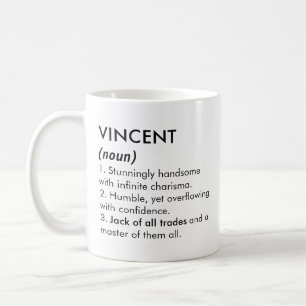Taza De Café Nombre Vincent, Nombre editable, Nombre personaliz