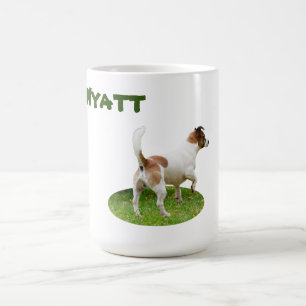 Taza De Café Nombre Wyatt Con Fox Terrier, Café Mug
