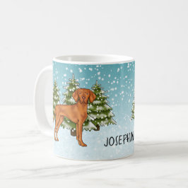 Taza De Café Nombre Y Bosque De Invierno Nevado Húngaro
