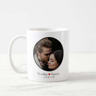 Taza De Café Nombre y fecha de la foto de las parejas personali