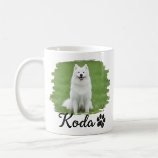 Taza De Café Nombre y foto de mascota con tipografía moderna y