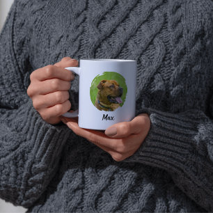 Taza De Café Nombre y foto de mascota personalizados en parte d