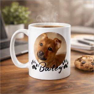 Taza De Café Nombre y foto de tipografía moderna simple y fresc