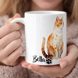 Taza De Café Nombre y foto del animal con tipografía moderna y 