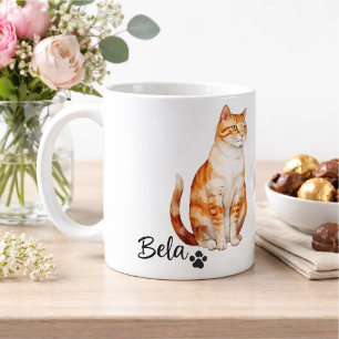 Taza De Café Nombre y foto del animal con tipografía moderna y 