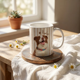Taza De Café Nombre y foto modernos simples de la mascota