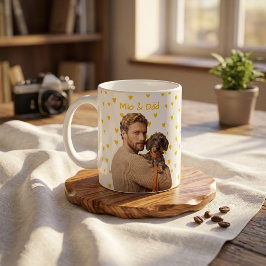 Taza De Café Nombre y foto modernos simples de la mascota