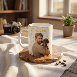 Taza De Café Nombre y foto modernos simples de la mascota