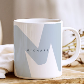 Taza De Café Nombre y inicial sobredimensionados modernos
