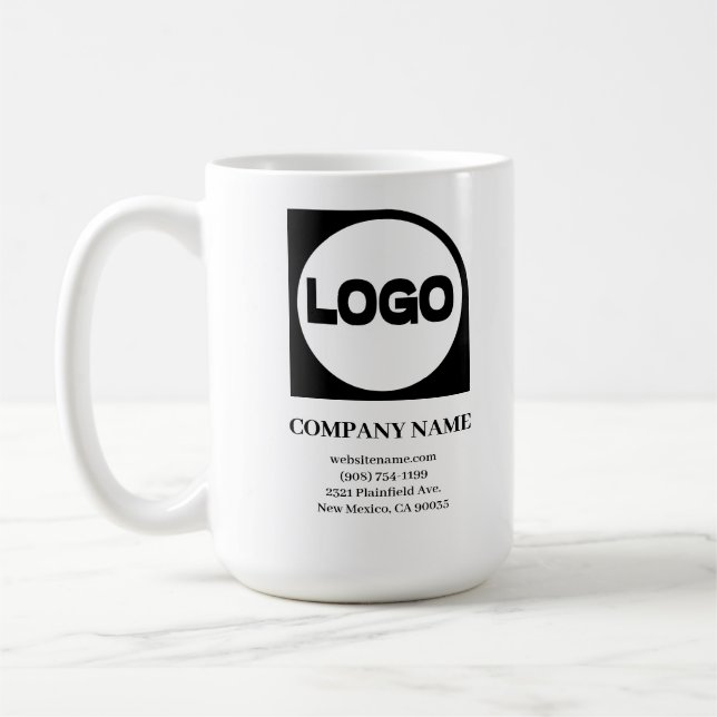 Taza De Café Nombre y logotipo de la empresa personalizado (Izquierda)