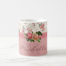 Taza De Café Nombre y monograma de encargo elegantes