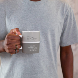 Taza De Café Nombre y preferencia de bebida moderno de dos tono