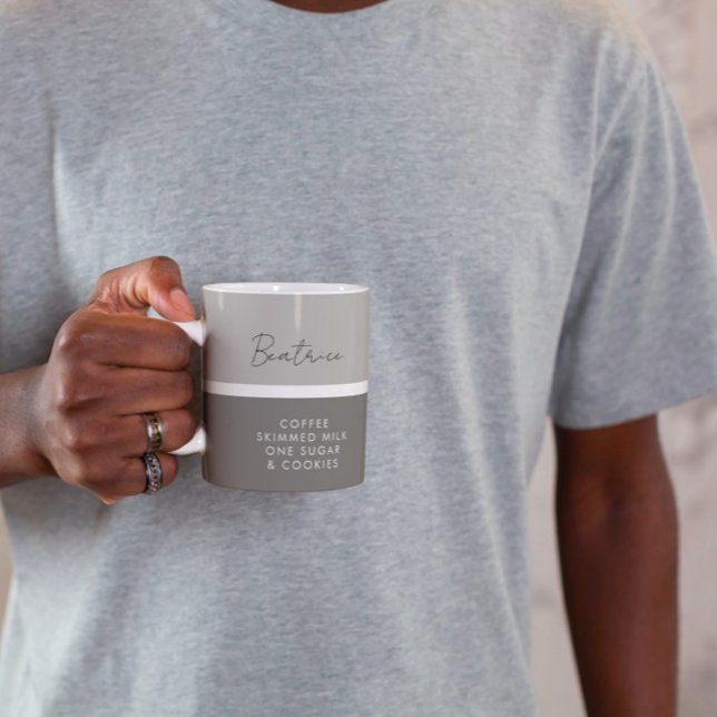 Taza De Café Nombre y preferencia de bebida moderno de dos tono (Subido por el creador)