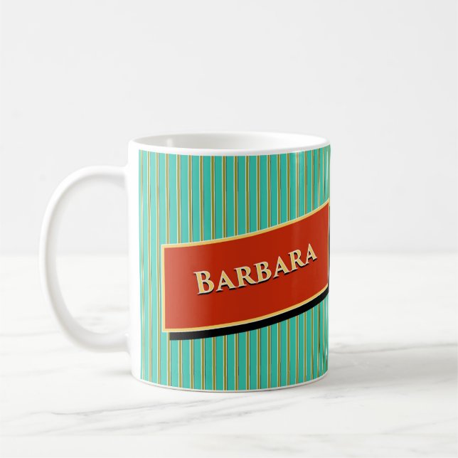 Taza De Café Nombre y signo de Zodiac Barbara y Cancer (Izquierda)