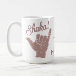 Taza De Café Nombre y ubicación personalizados Shaka