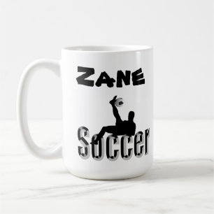 Taza De Café Nombre Zane Con Diseño De Fútbol, Café Mug