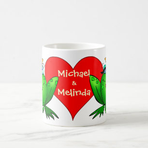 Taza De Café Nombres de amor de la princesa rana príncipe