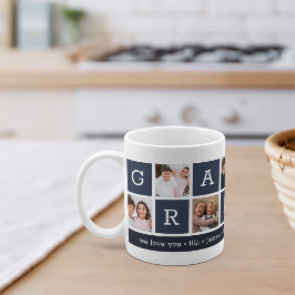 Taza De Café Nombres de Collages de fotos y nietos de la abuela