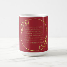 Nombres de Dios Café Mug (Rojo/Oro)