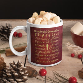Taza De Café Nombres de la peluca personalizada roja de Jesús