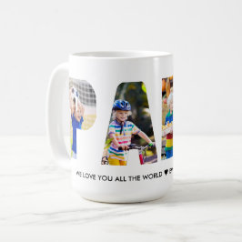 Taza De Café Nombres de los nietos de la carta de Collage de fo