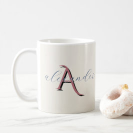 Taza De Café Nombres de monograma personalizado regalo para par