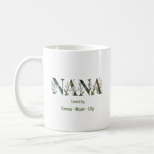 Taza De Café Nombres de niños personalizados para Nana con letr
