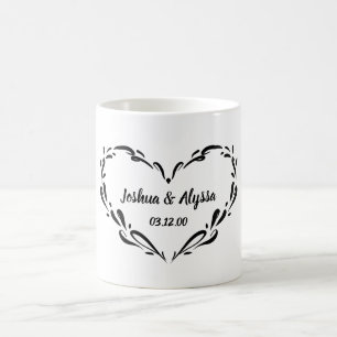 Taza De Café Nombres de Pareja Personalizados Regalo de Corazón