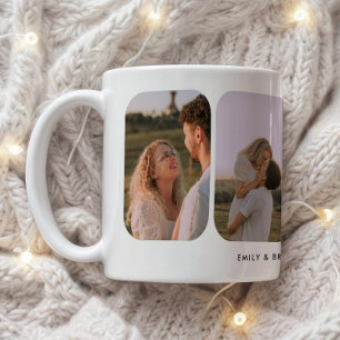 Taza De Café Nombres de Parejas de Boda Modernos de 4 Fotos