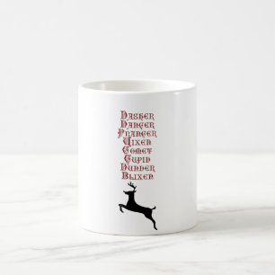 Taza De Café Nombres de renos Rudolph, cometa, reno blixen