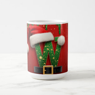Taza De Café Nombres de vacaciones con brillo W para invierno