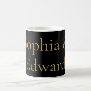 Taza De Café Nombres en negro y dorado