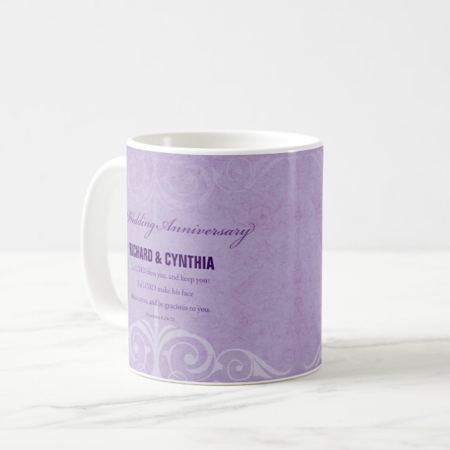 Taza De Café Nombres personalizados, 50 aniversario Boda a pare (Anverso izquierdo)