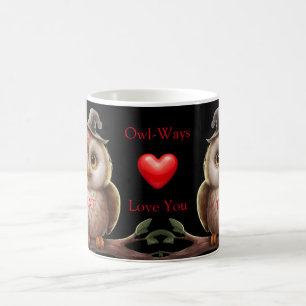 Taza De Café Nombres personalizados con búho que adoran jugar e