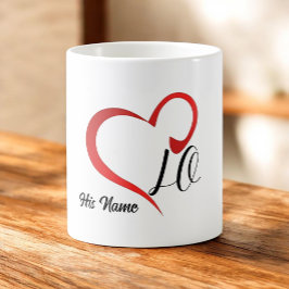 Taza De Café Nombres personalizados de monograma de amor 2