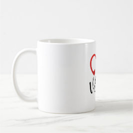 Taza De Café Nombres personalizados del monograma de amor
