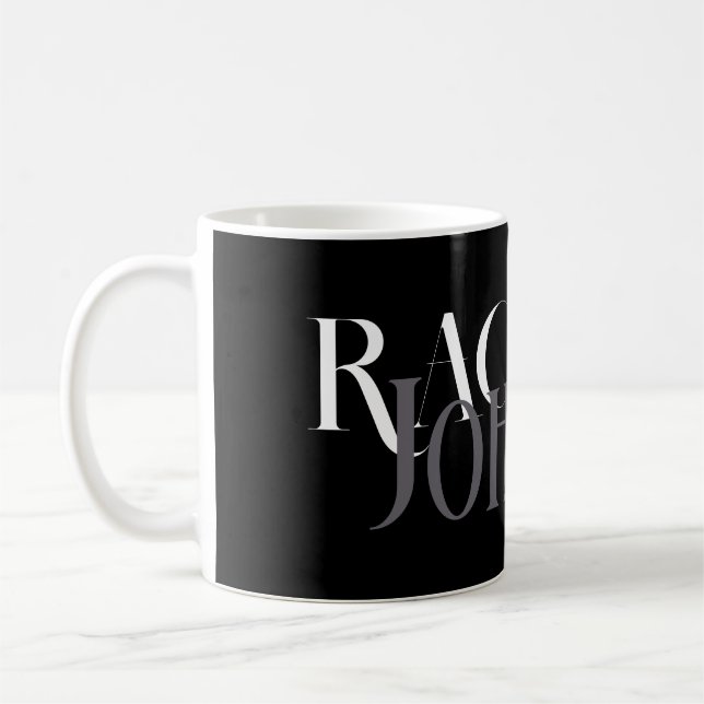 Taza De Café Nombres personalizados Gris negro (Izquierda)