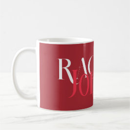 Taza De Café Nombres personalizados Monocromo rojo