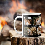 Taza De Café Nombres simples de parejas de fotos Minimalistas d<br><div class="desc">Ideal para El día de San Valentín, bodas, compromisos o celebraciones diarias de amor con tu otro significativo, este diseño presenta cuatro fotos de borde redondeado por costado (dos cuadrados pequeños y dos rectángulos) y los nombres de la pareja en el centro de las cuatro fotos repetidas en ambos lados....</div>