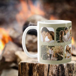 Taza De Café Nombres simples de parejas de fotos Minimalistas d<br><div class="desc">Ideal para El día de San Valentín, bodas, compromisos o celebraciones diarias de amor con tu otro significativo, este diseño presenta cuatro fotos de borde redondeado por costado (dos cuadrados pequeños y dos rectángulos) y los nombres de la pareja en el centro de las cuatro fotos repetidas en ambos lados....</div>