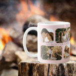 Taza De Café Nombres simples de parejas de fotos Minimalistas d<br><div class="desc">Ideal para El día de San Valentín, bodas, compromisos o celebraciones diarias de amor con tu otro significativo, este diseño presenta cuatro fotos de borde redondeado por costado (dos cuadrados pequeños y dos rectángulos) y los nombres de la pareja en el centro de las cuatro fotos repetidas en ambos lados....</div>