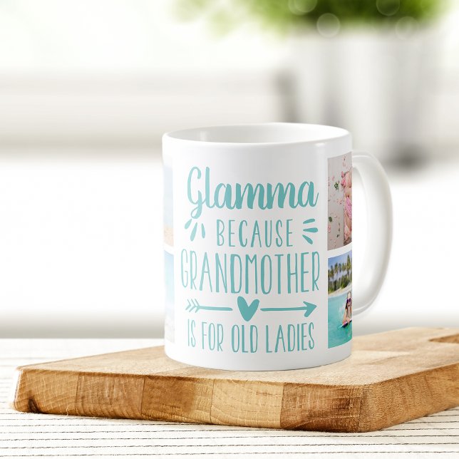 Taza De Café Nombres y Collages de fotos de nietos glamatíes di (Subido por el creador)