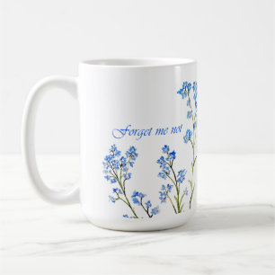 Taza De Café Nomeolvides Flor de jardín acuarela personalizada