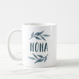Taza De Café Nona Greek Godparent mug con hojas