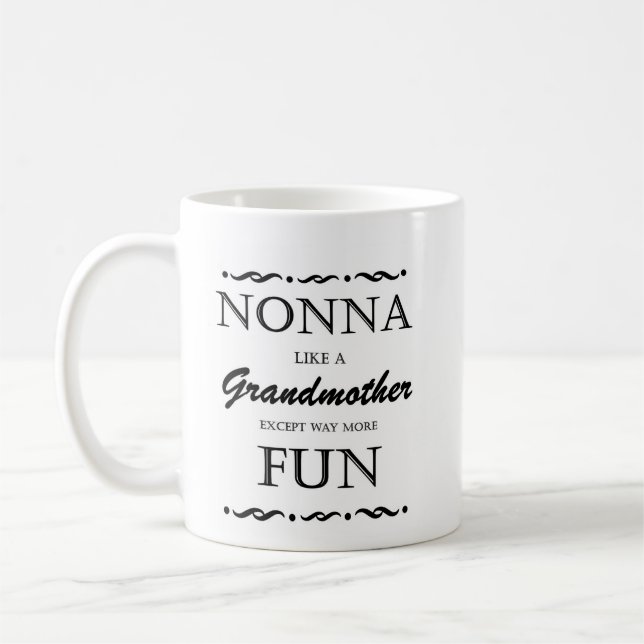 Taza De Café Nonna como abuela excepto más diversión (Izquierda)