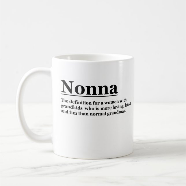 Taza De Café Nonna Mug. Regalo de abuela personalizado. (Izquierda)