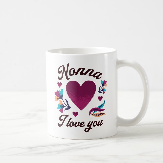 Taza De Café Nonna te amo, abuela te amo (Derecha)