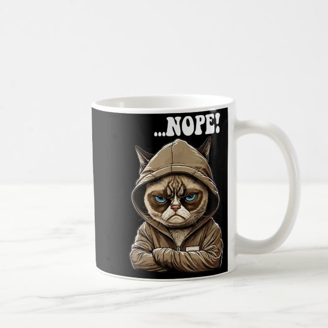Taza De Café Nope! Nope - Employee Work Colleagues Teenager Cat (Derecha)